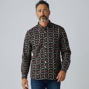 Barn Fly Moose Arrowhead Long Sleeve Button Down Shirt